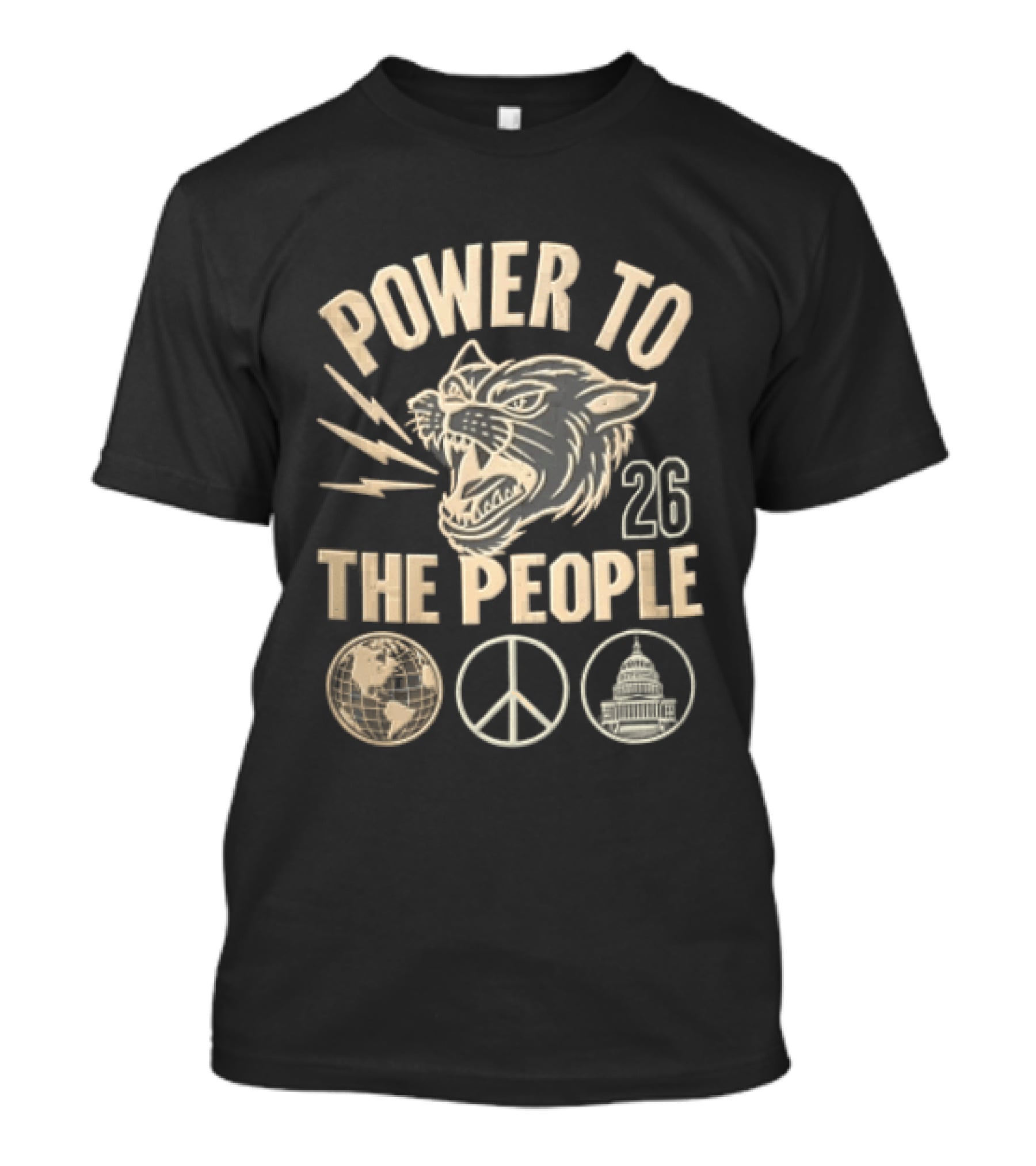 Power To The People Panther Head 2023 Peace And Unity T-Shirt