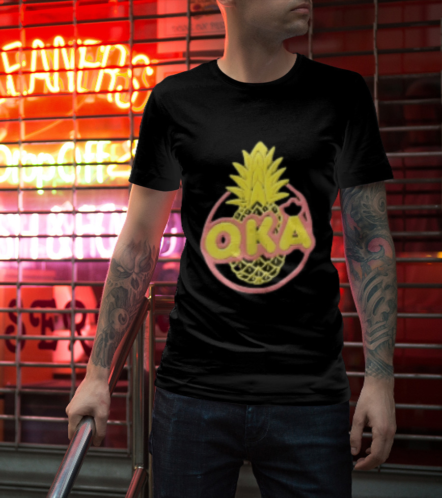 QKA Yellow Pineapple Inside Red Circle T-Shirt