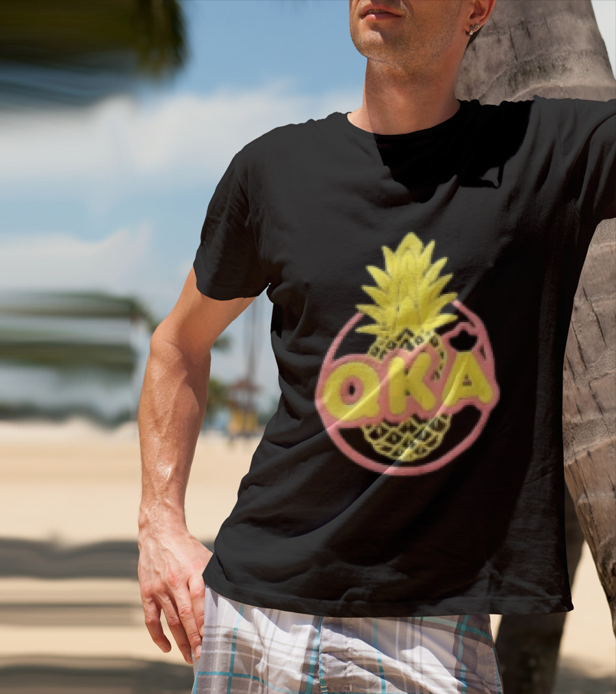QKA Yellow Pineapple Inside Red Circle T-Shirt