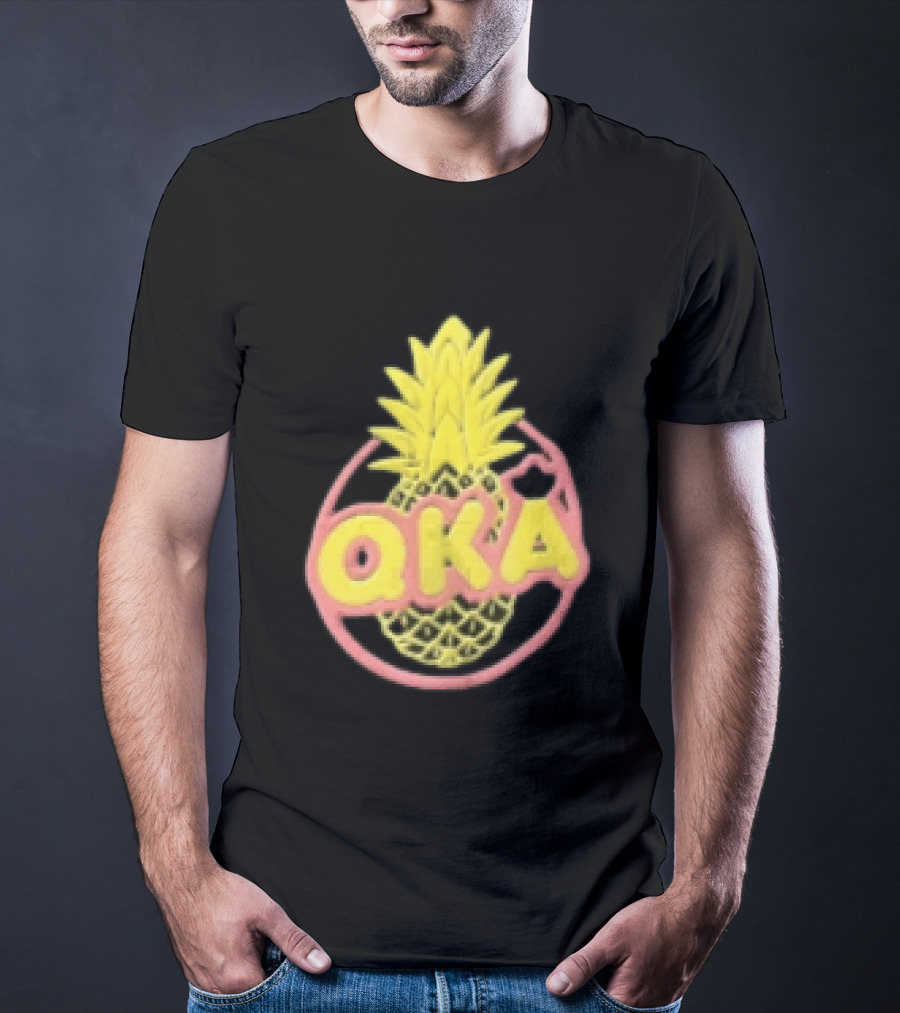QKA Yellow Pineapple Inside Red Circle T-Shirt