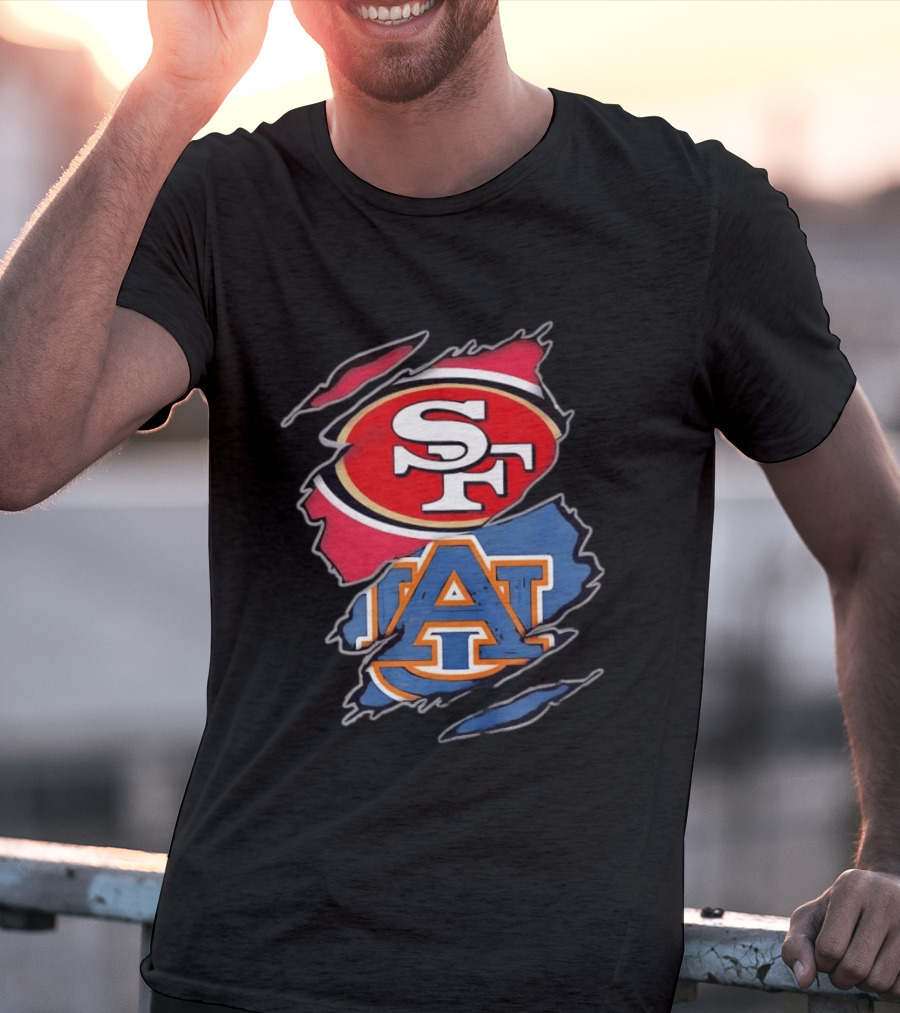 San Francisco 49ers Auburn Tigers Collage T-Shirt