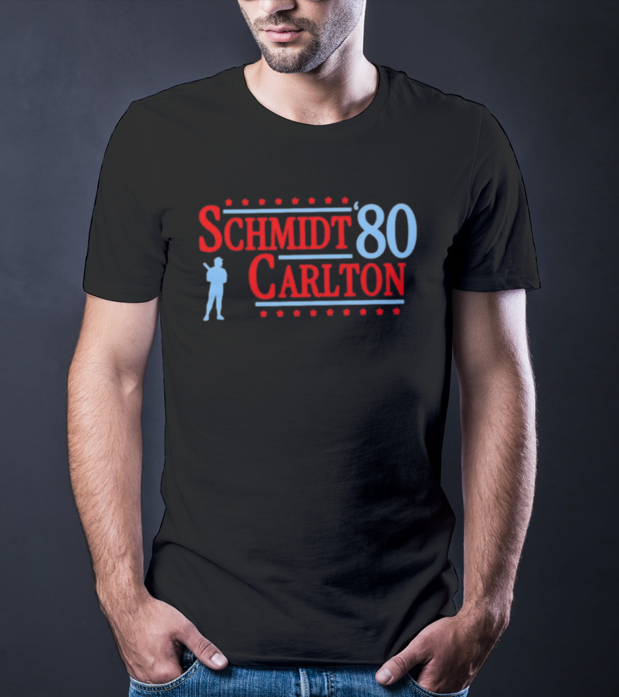 Schmidt Carlton '80 Philadelphia Phillies Baseball Legends T-Shirt