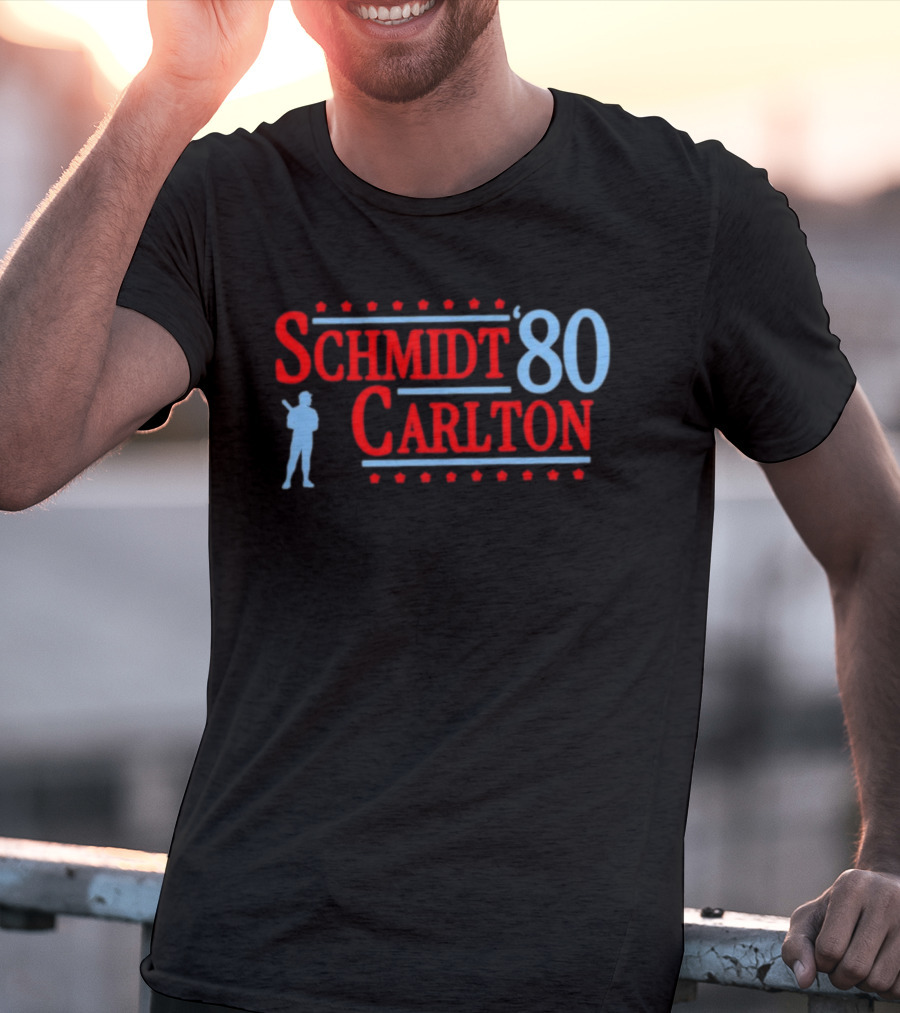 Schmidt Carlton '80 Philadelphia Phillies Baseball Legends T-Shirt