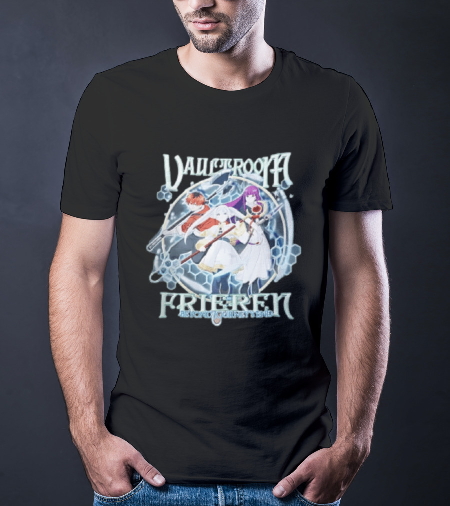 Vaultroom Frieren Beyond Journey's End Anime Characters With Magical Weapons T-Shirt