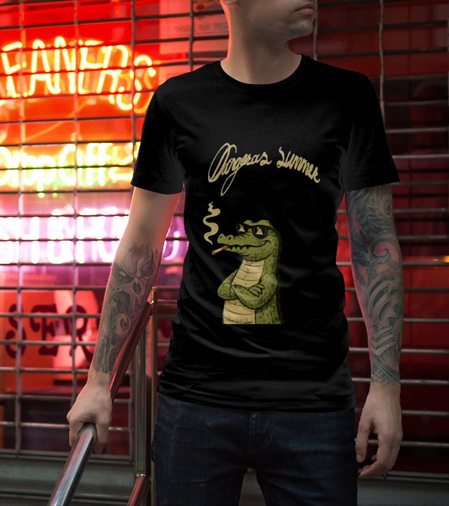 Yeat Dangerous Summer Loose Leaf Gator Smoking Cool Sunglasses Crocodile T-Shirt