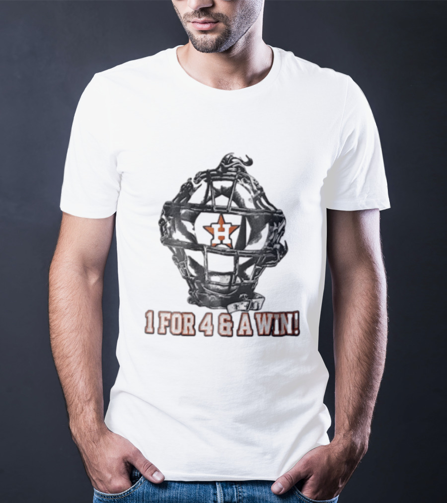 Houston Astros Catcher's Mask 1 For 4 And A Win T-Shirt