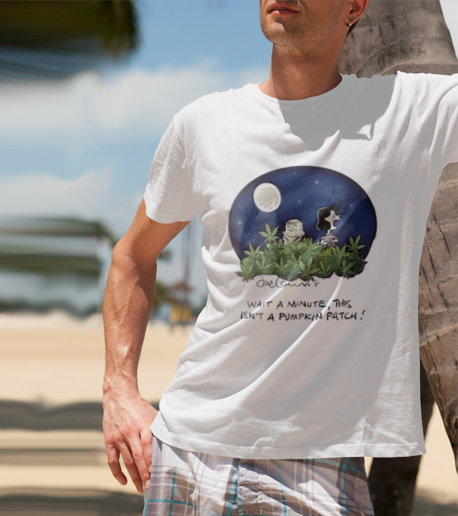 Peanuts Wait A Minute This Isn't A Pumpkin Patch Moon Night Scene Charlie Brown Lucy T-Shirt
