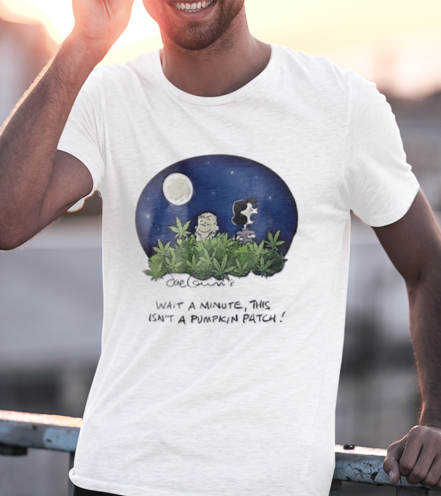 Peanuts Wait A Minute This Isn't A Pumpkin Patch Moon Night Scene Charlie Brown Lucy T-Shirt