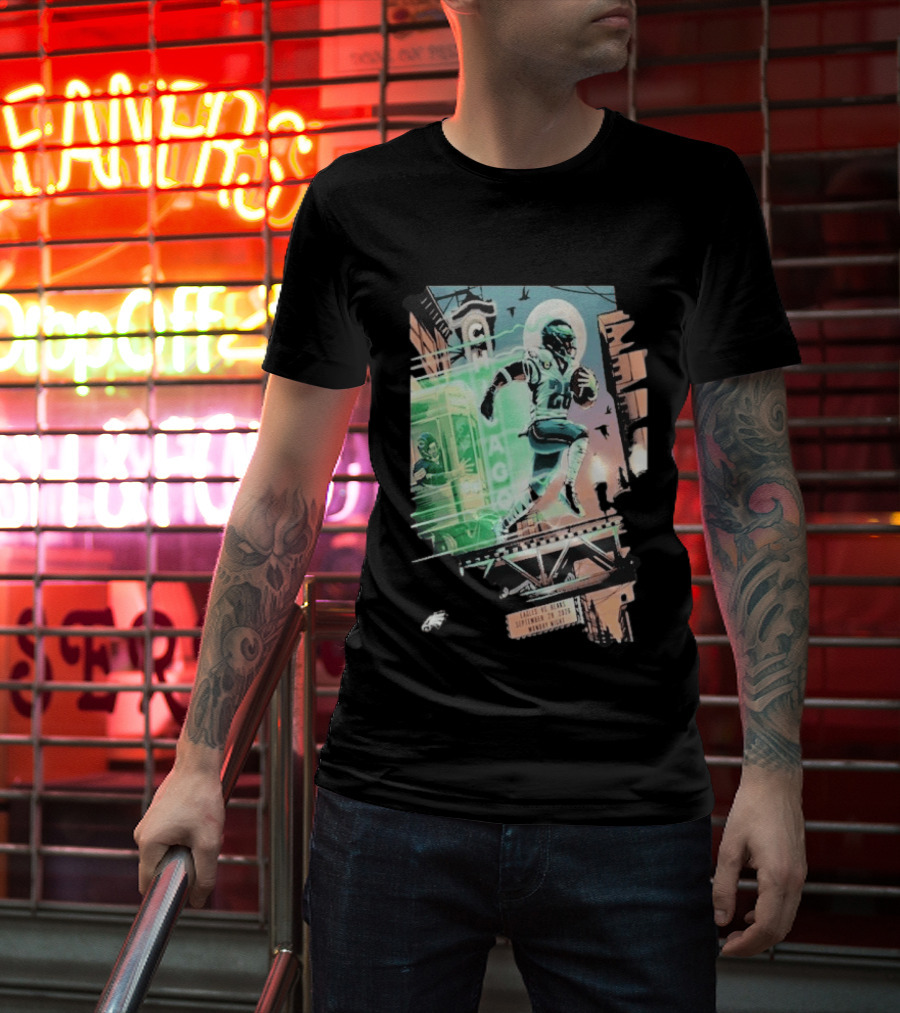 Chicago Bears Eagles Clash Philadelphia Skyline September 28 2026 Monday Night Football T-Shirt