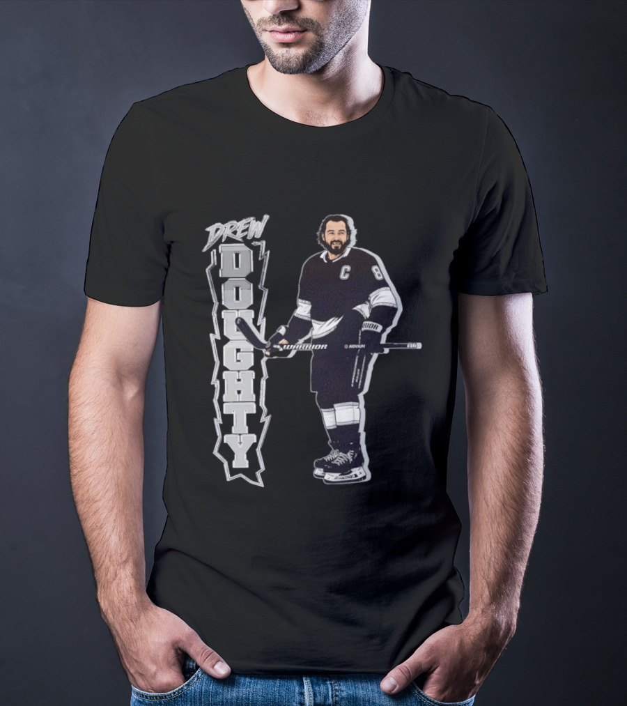 Drew Doughty Captain 8 Los Angeles Kings Hockey Vertical T-Shirt