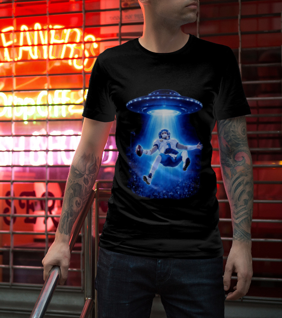 Jalen Hurts Memes UFO Abduction Football Player Beam Fantasy T-Shirt