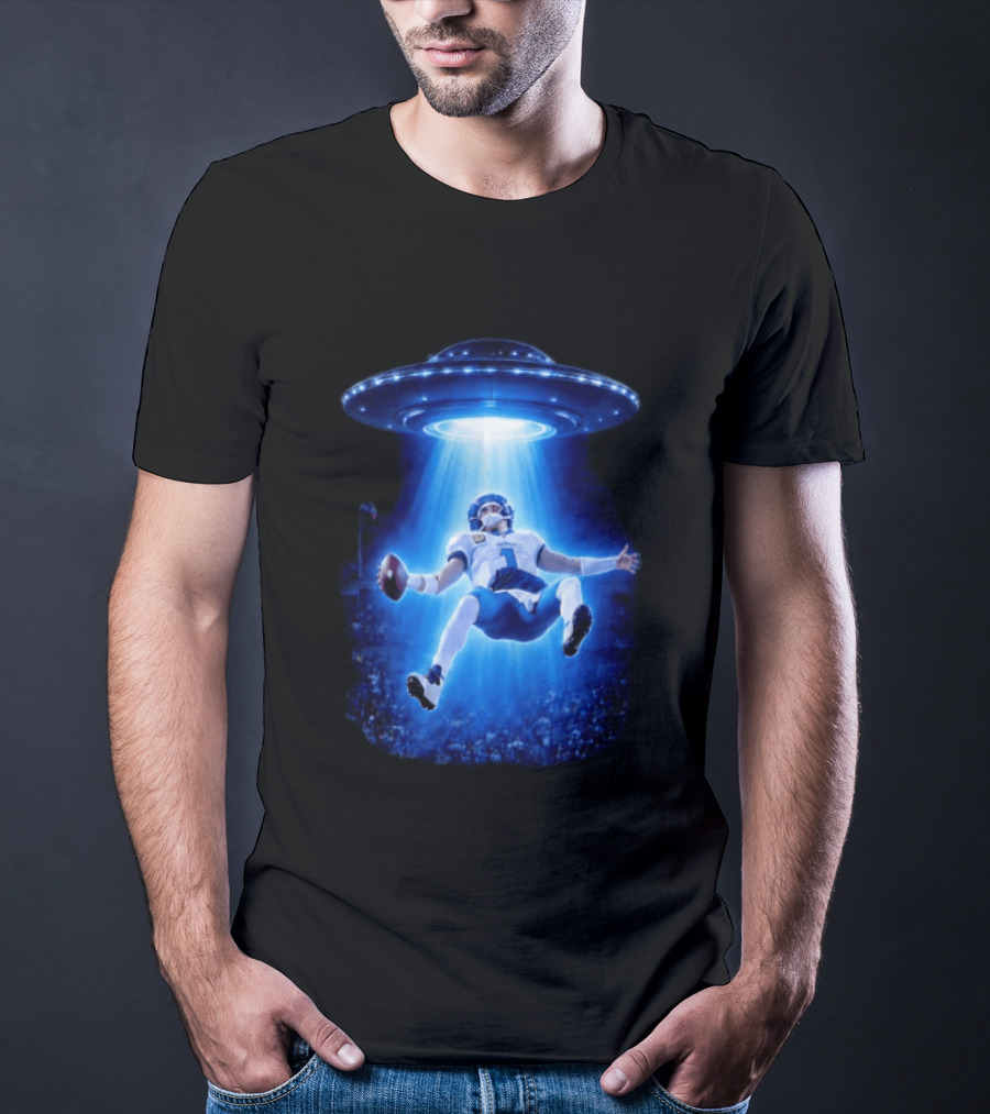 Jalen Hurts Memes UFO Abduction Football Player Beam Fantasy T-Shirt