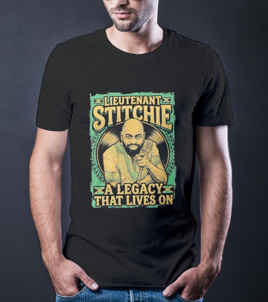 Lieutenant Stitchie A Legacy That Lives On Microphone Reggae T-Shirt