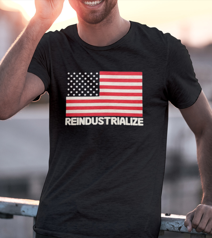 Reindustrialize United States Flag Stars And Stripes T-Shirt