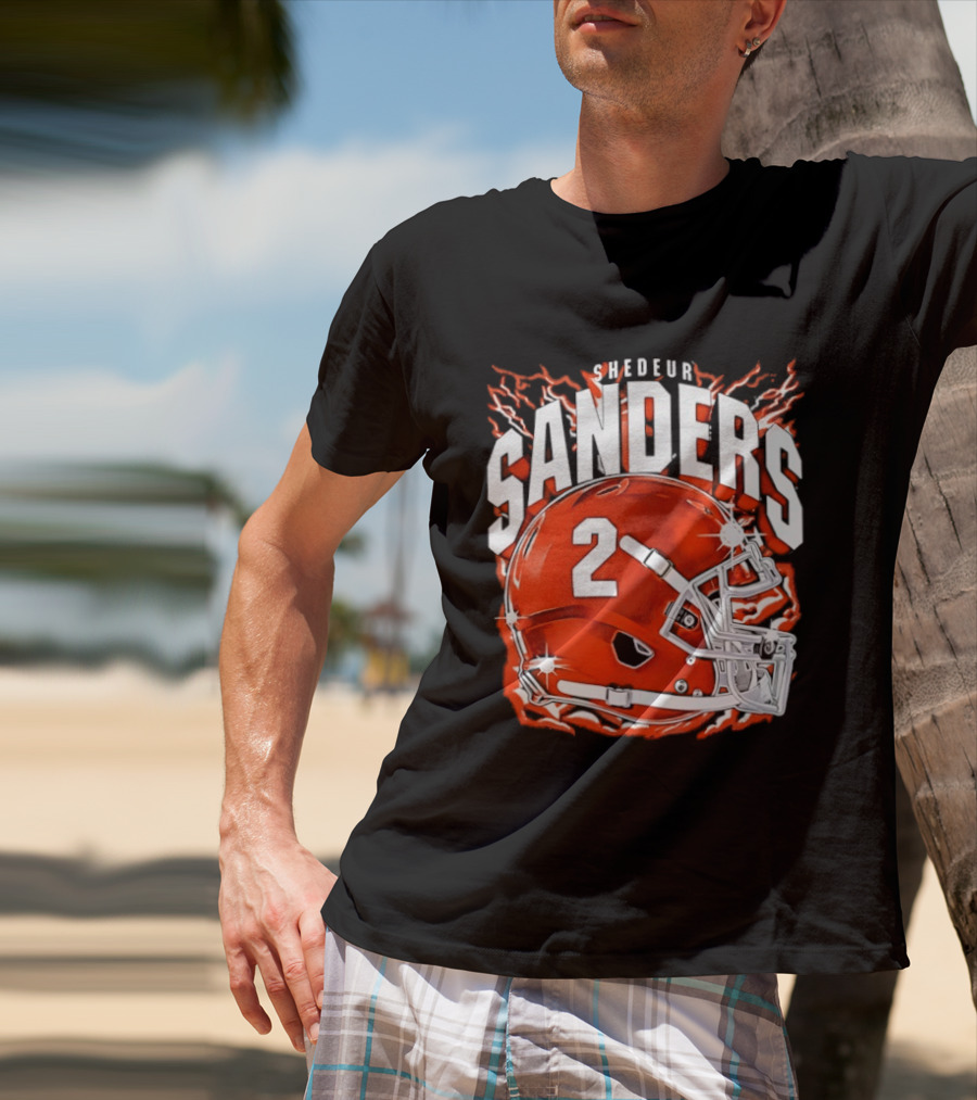 Shedeur Sanders Number 2 Cleveland Browns Helmet T-Shirt