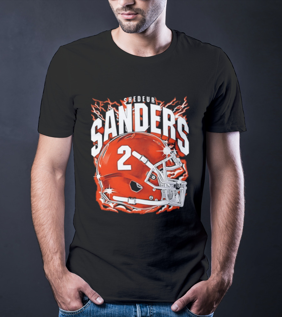 Shedeur Sanders Number 2 Cleveland Browns Helmet T-Shirt