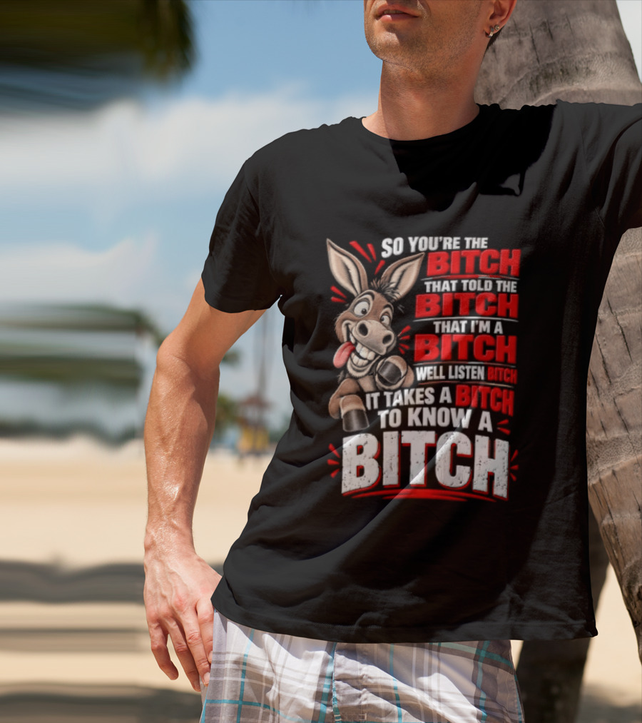 So You're The Bitch That Told The Bitch That I'm A Bitch Well Listen Bitch It Takes A Bitch To Know A Bitch T-Shirt