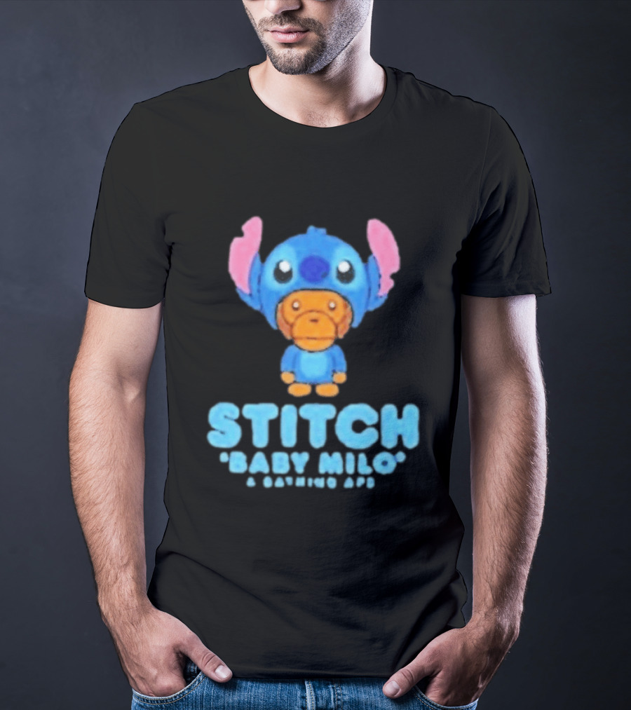 Original Bape X Disney Stitch Baby Milo Collaboration 2026 T-Shirt