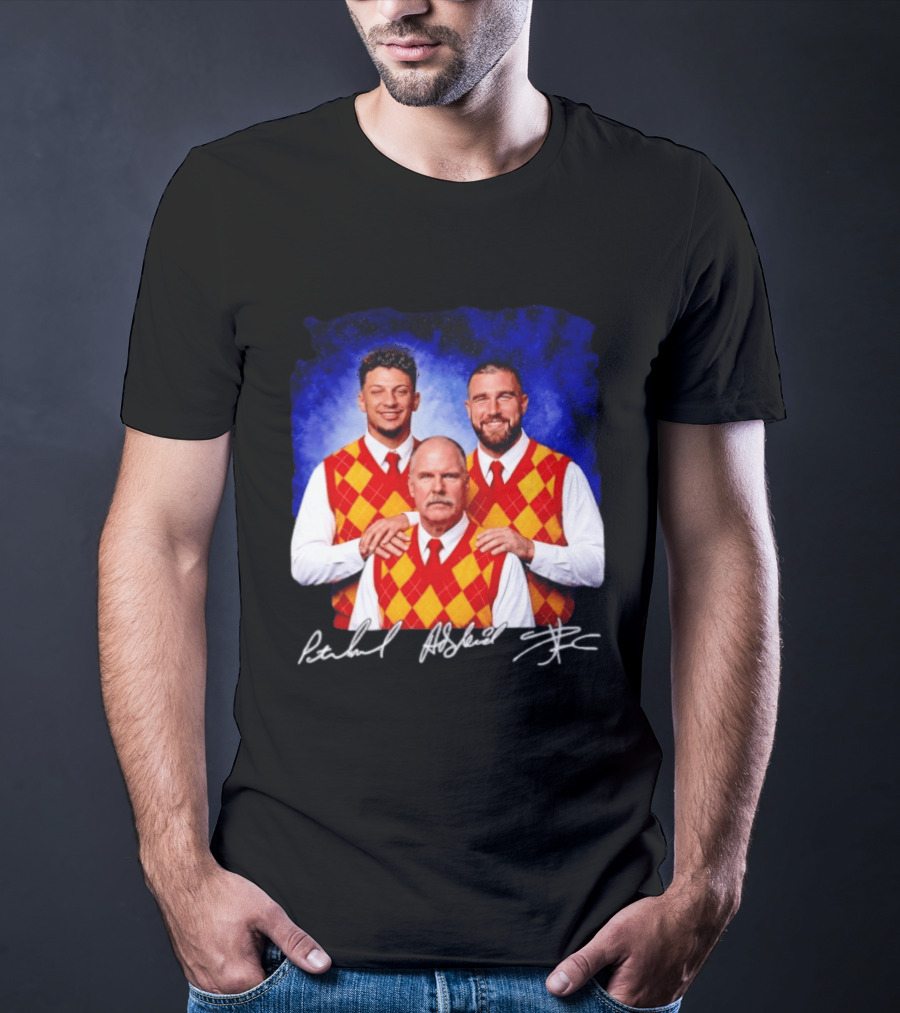 Patrick Mahomes Andy Reid Travis Kelce Kansas City Chiefs Step Brothers T-Shirt