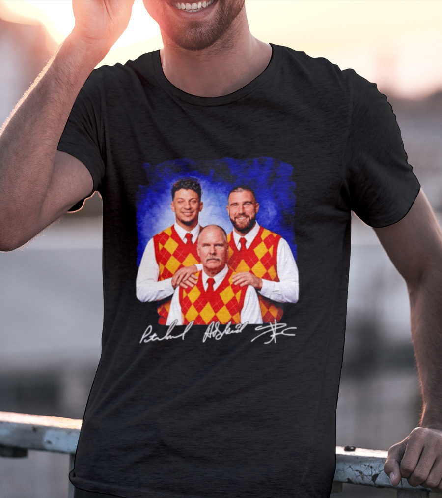 Patrick Mahomes Andy Reid Travis Kelce Kansas City Chiefs Step Brothers T-Shirt