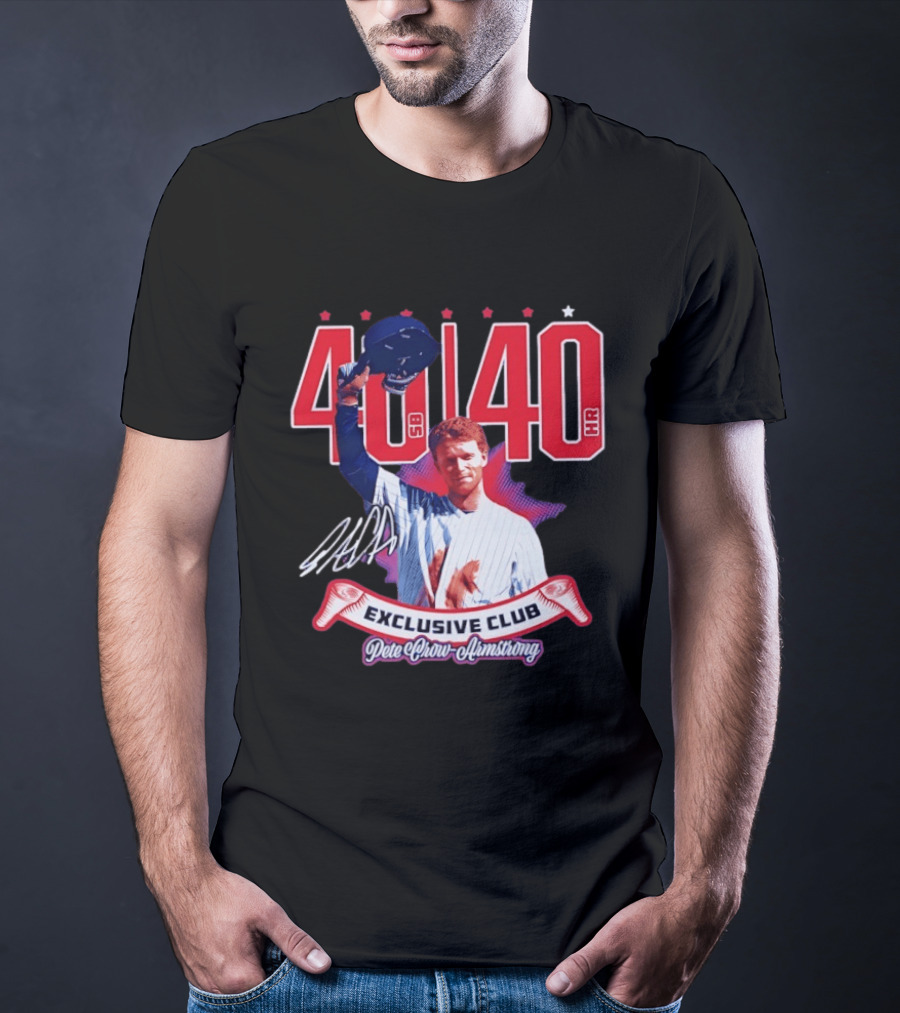 40 40 Club Curtain Call Pete Crow Armstrong Exclusive Chicago Cubs T-Shirt