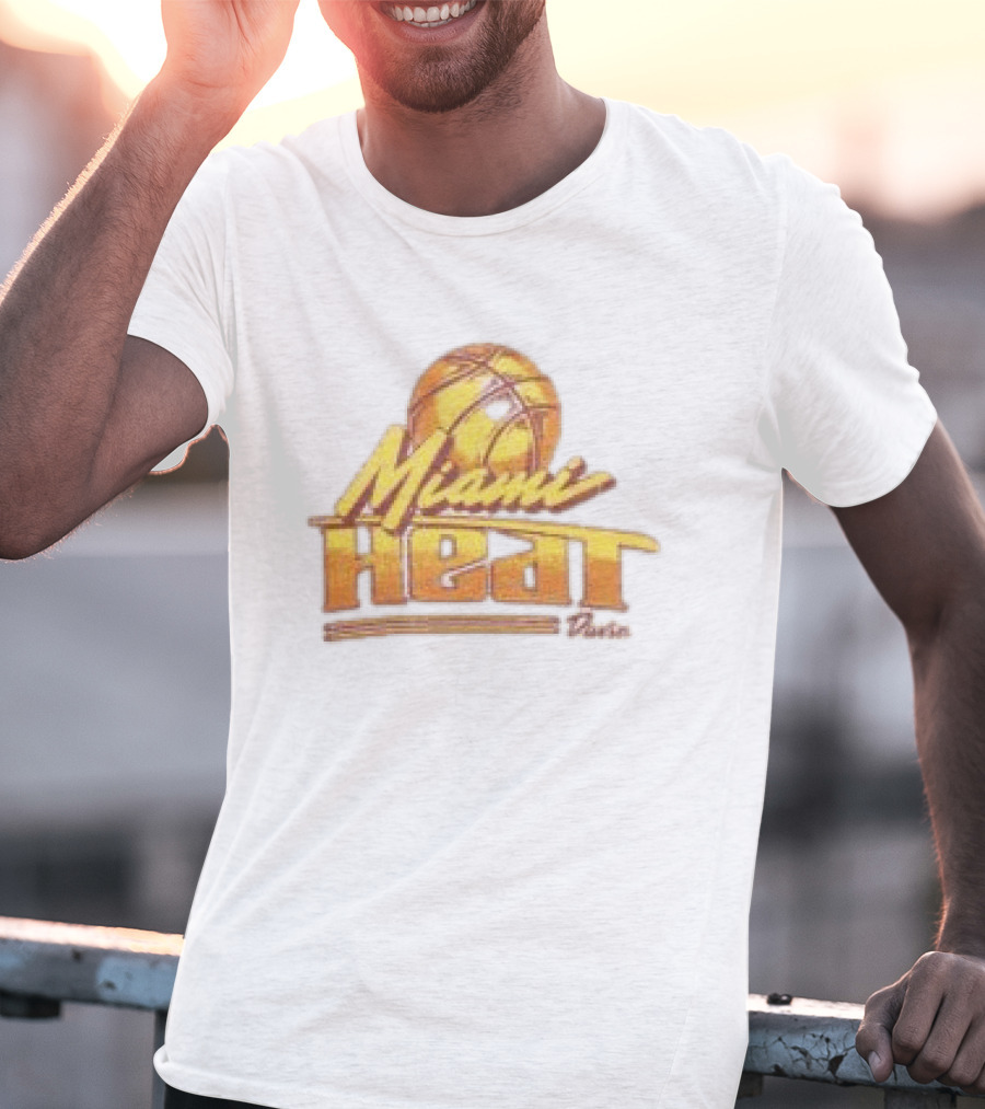 Miami Heat Store Court Culture X Duvin Sundown Vintage Basketball T-Shirt
