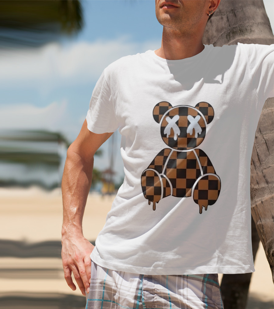 Jamie Foxx Jimmy Kimmel Live Checkered X Eyes Dripping Teddy Bear T-Shirt