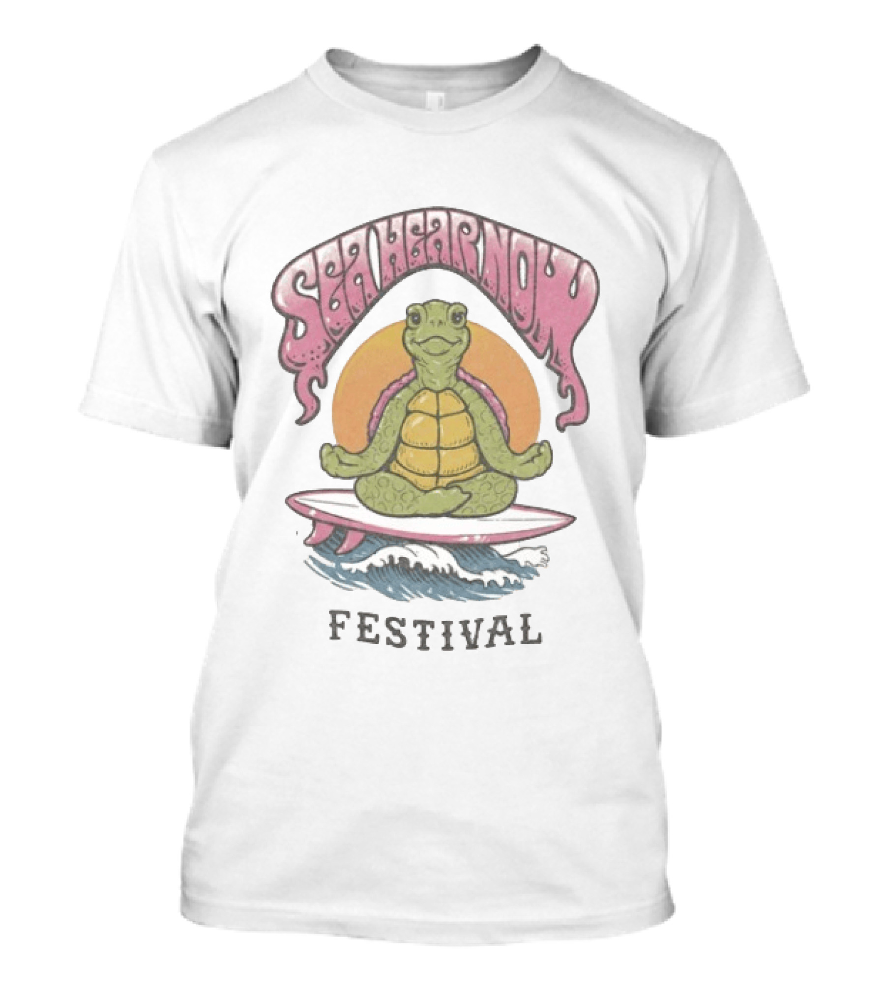 Sea Hear Now Festival September 19 & 20 2026 Asbury Park New Jersey Turtle Surfing Waves T-Shirt