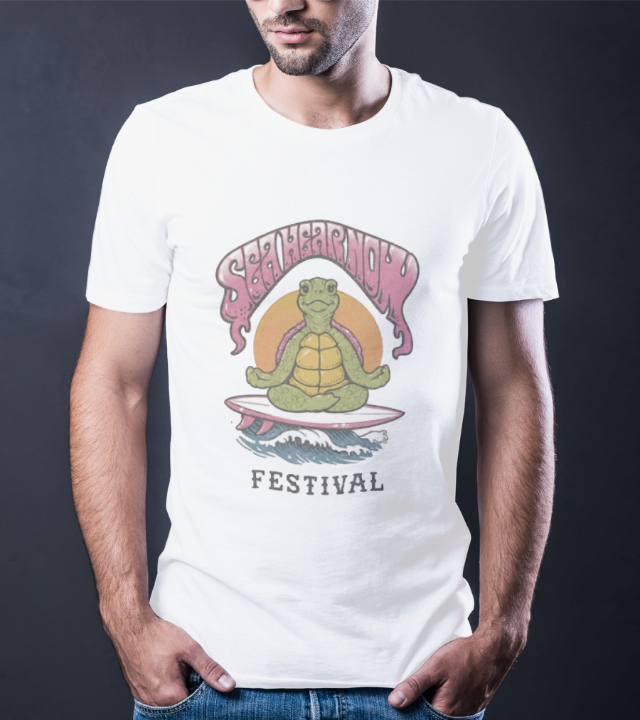 Sea Hear Now Festival September 19 & 20 2026 Asbury Park New Jersey Turtle Surfing Waves T-Shirt