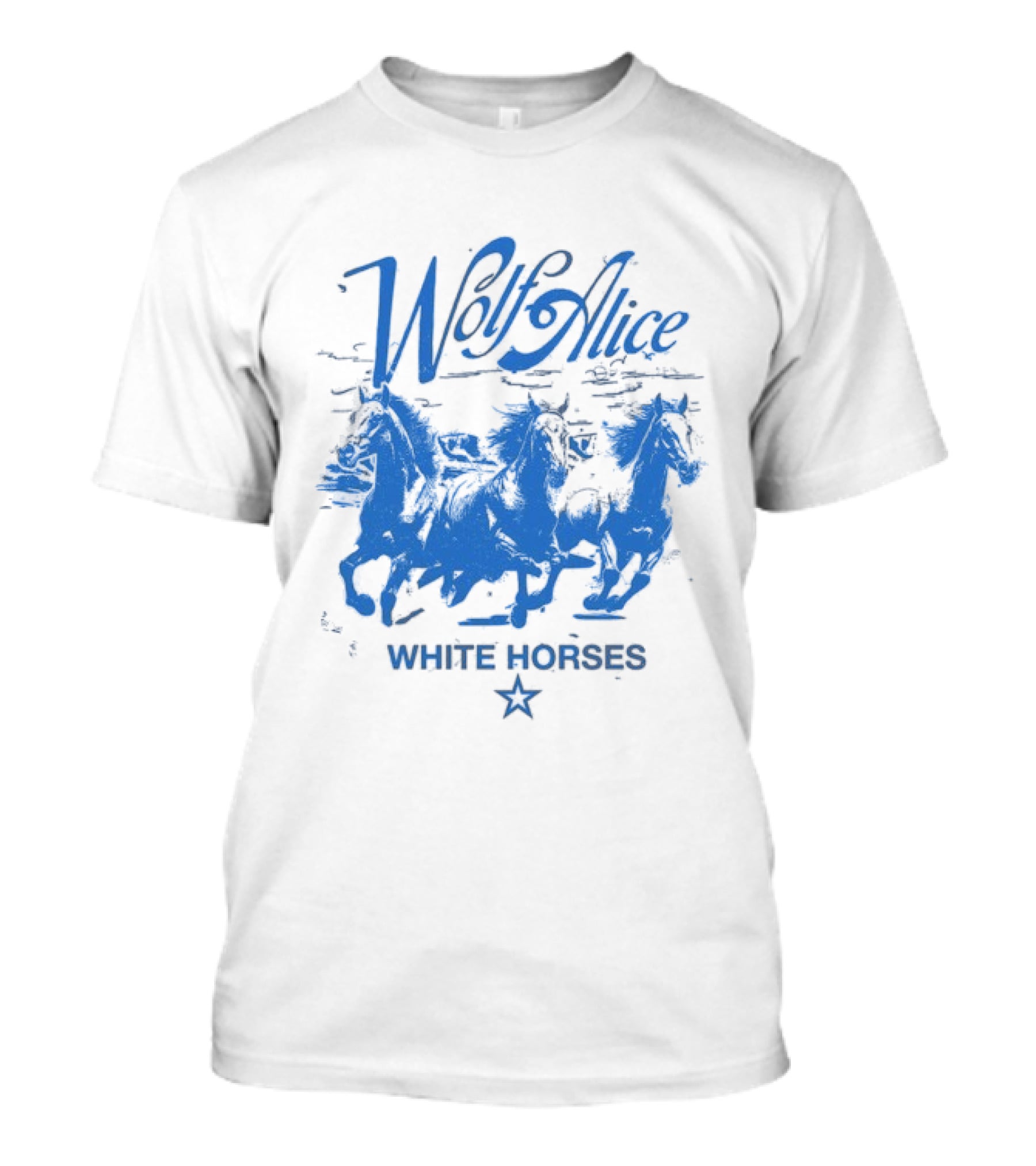 Wolf Alice Blue White Horses Star T-Shirt