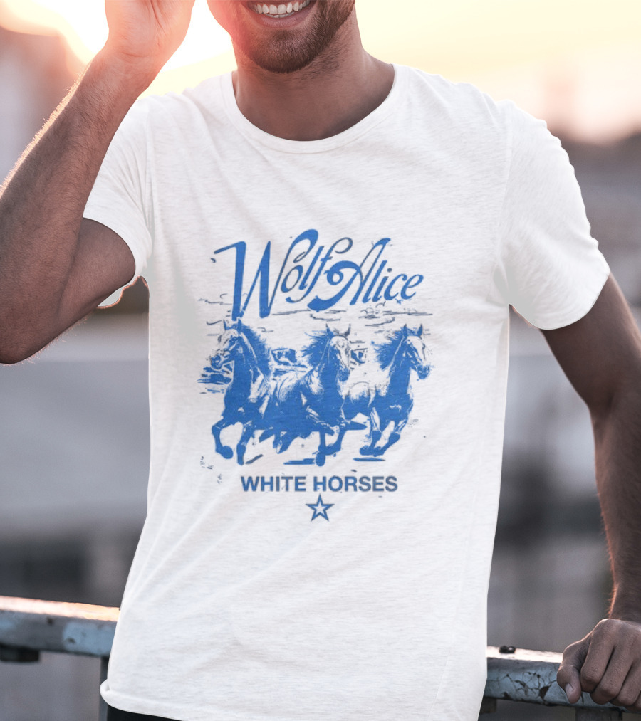 Wolf Alice Blue White Horses Star T-Shirt