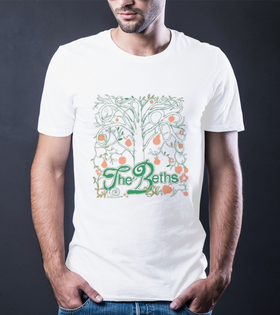 The Beths Fruit Tree Art Green Orange T-Shirt