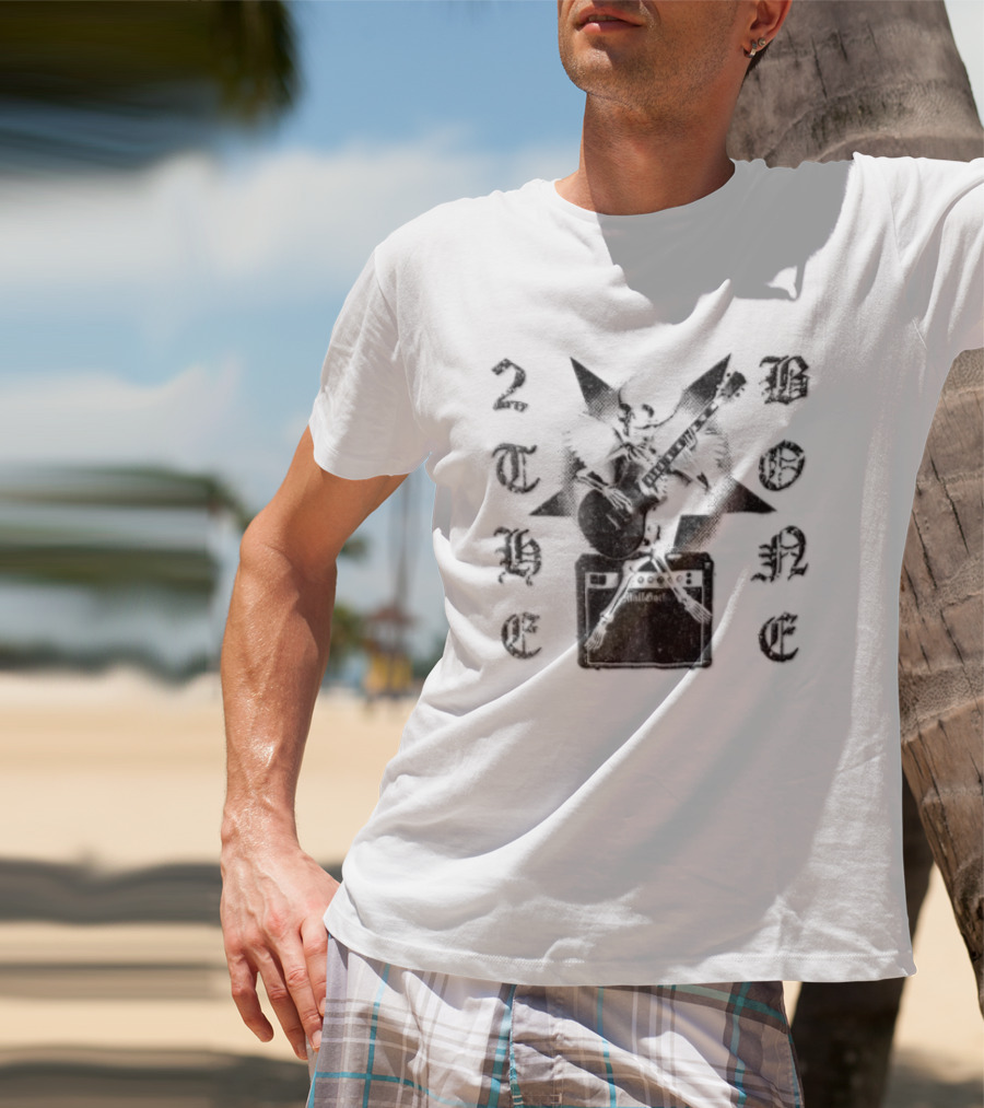 To The Bone Winged Skeleton Playing Guitar On Amplifier T-Shirt