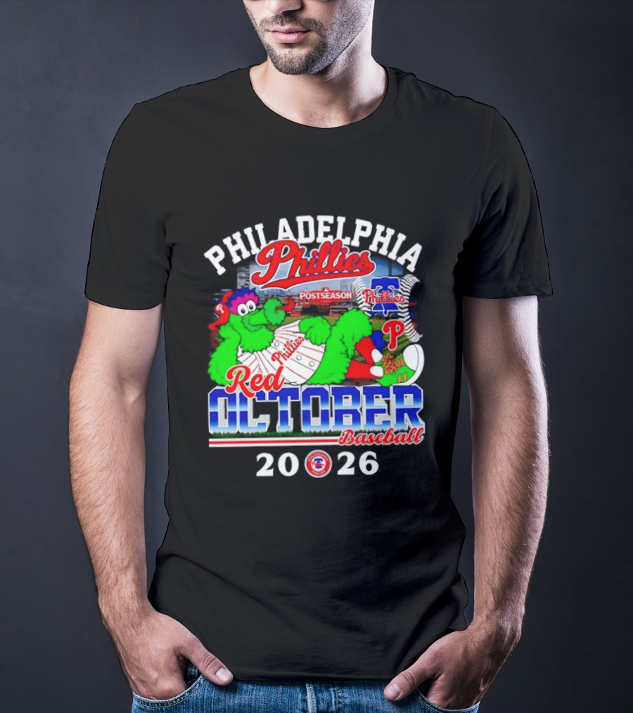 Philadelphia Phillies 2026 Red October Postseason Baseball T-Shirt