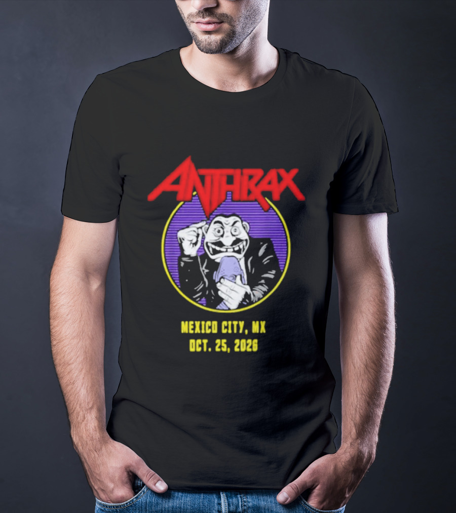 Anthrax Mexico City MX October 25 2026 World Tour Event T-Shirt