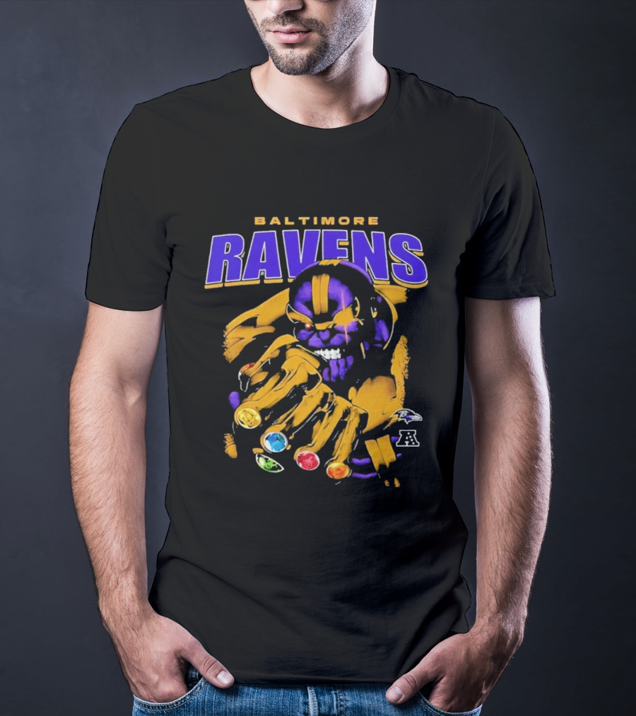 Baltimore Ravens Thanos Gauntlet Infinity Stones AFC T-Shirt