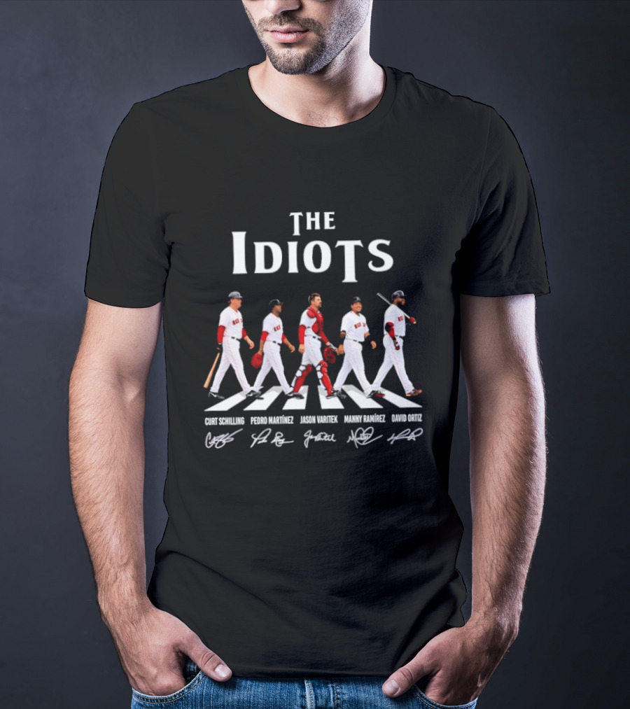 Boston Red Sox The Idiots Abbey Road Baseball Players Signatures T-Shirt