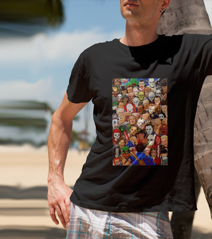 Horror Movie Icons Collage Halloween 2026 Collection T-Shirt