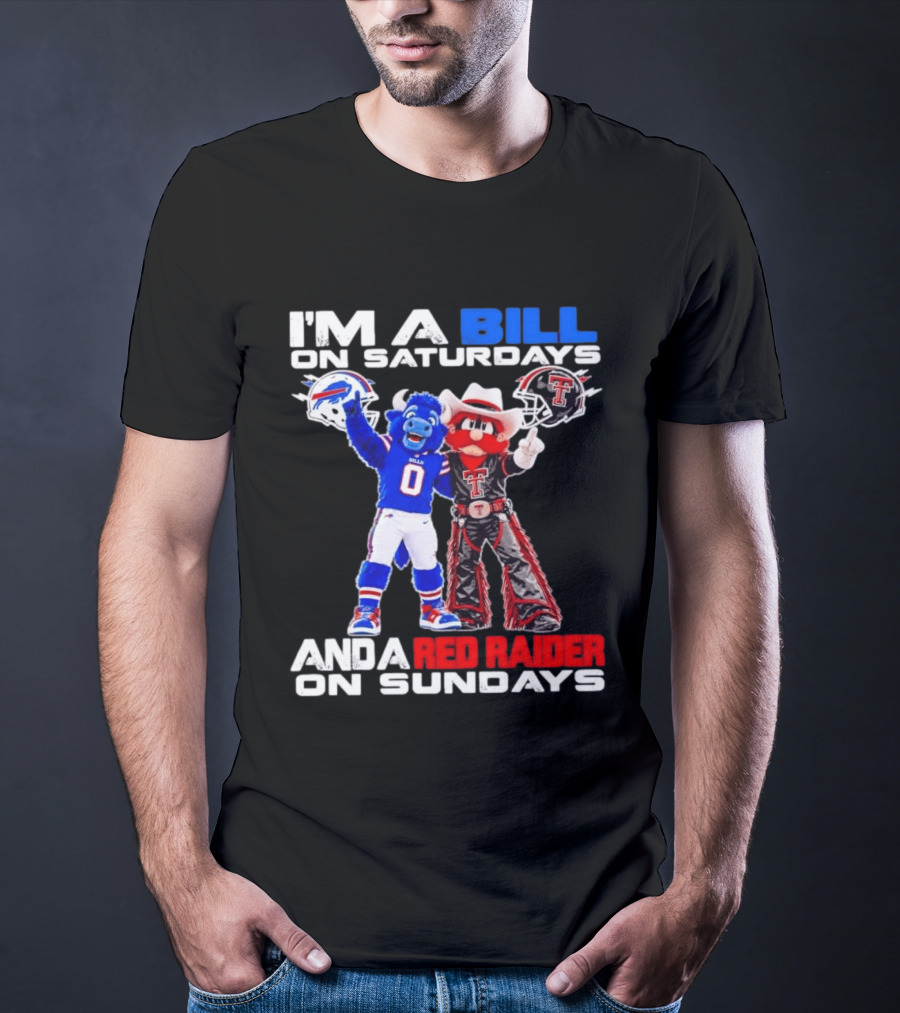 Buffalo Bills And Texas Tech Red Raiders Football Weekend Mascots Fan T-Shirt