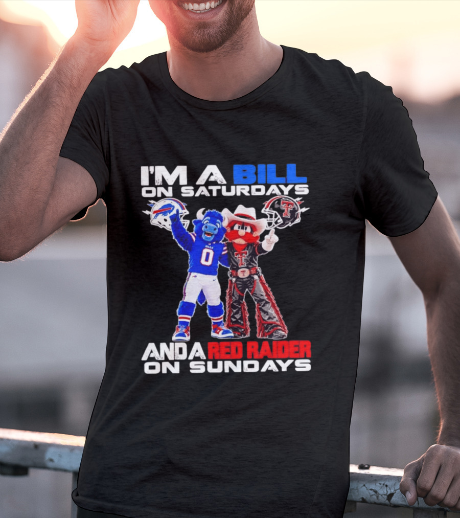 Buffalo Bills And Texas Tech Red Raiders Football Weekend Mascots Fan T-Shirt