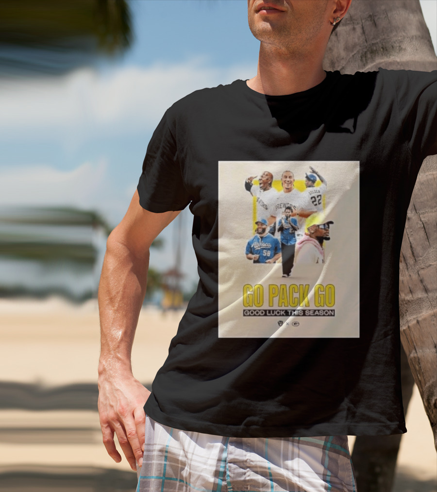 Go Pack Go Brewers Good Luck This Season Packers Sports Collaboration Vintage Vibe T-Shirt