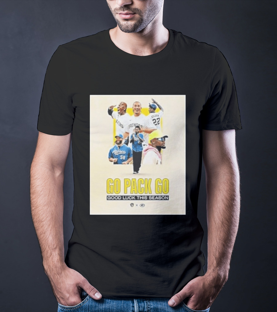 Go Pack Go Brewers Good Luck This Season Packers Sports Collaboration Vintage Vibe T-Shirt