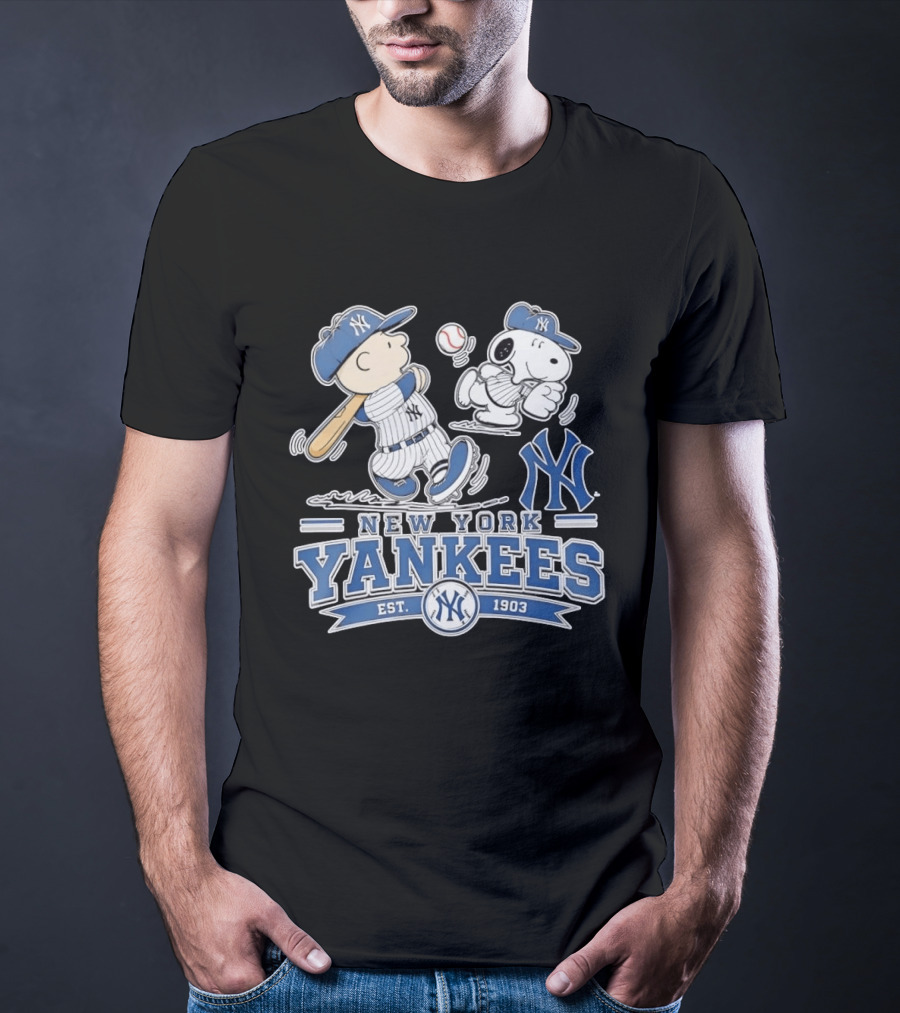 Charlie Brown Snoopy New York Yankees Est 1903 T-Shirt