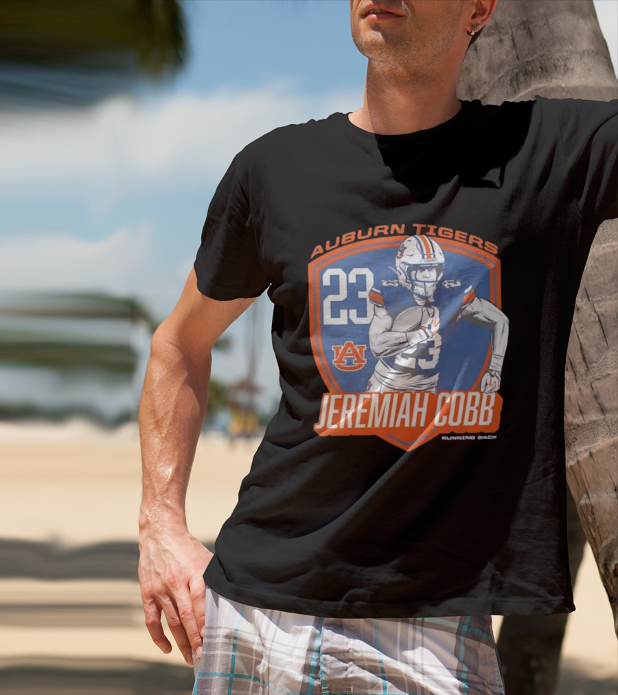 Jeremiah Cobb 23 Auburn Tigers Running Back Football Player T-Shirt