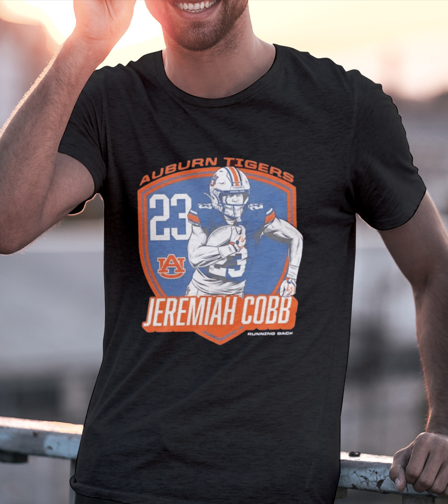 Jeremiah Cobb 23 Auburn Tigers Running Back Football Player T-Shirt