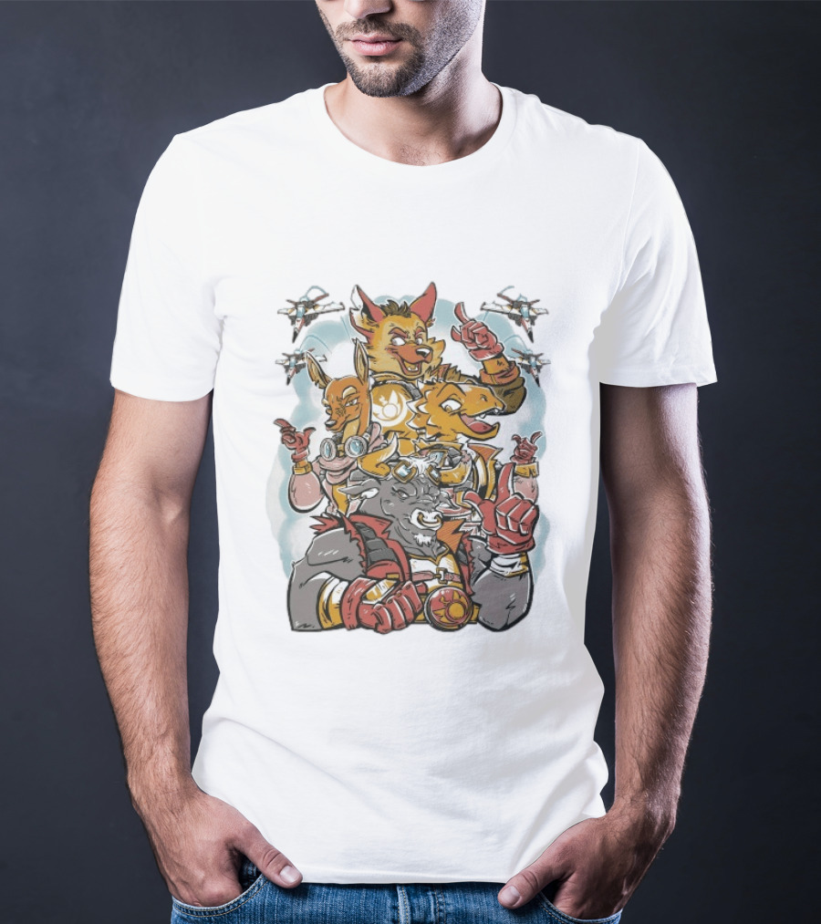 Chuhai Labs Bombs Away Anthro Pilot Team With Fighter Jets T-Shirt