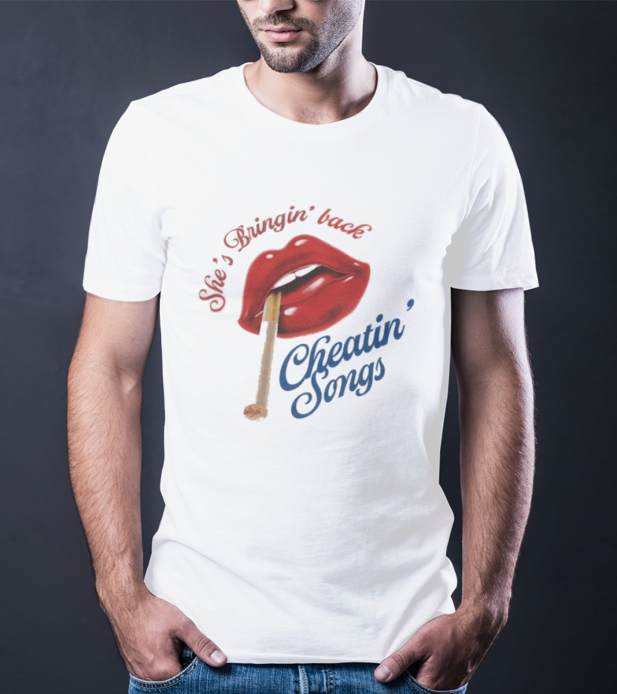 Midland She's Bringin' Back Cheatin' Songs Red Lips Matchstick T-Shirt