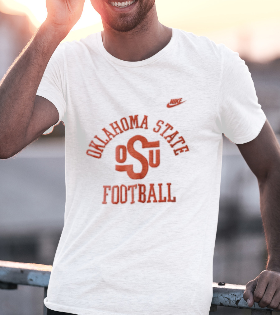 Oklahoma State OSU Football Retro Orange Cowboy Hat T-Shirt