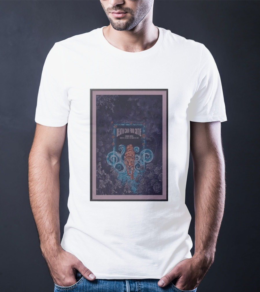 Death Cab For Cutie Cirque Royal Brussels September 30 2026 Tiger And Floral T-Shirt