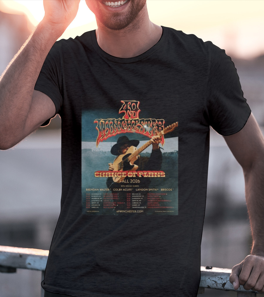 49 Winchester Change Of Plans Tour Fall 2026 Brendan Walter Colby Acuff Landon Smith Briscoe T-Shirt